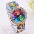 9 designs alloy band hot sale flower leopard stainless steel back quartz watch